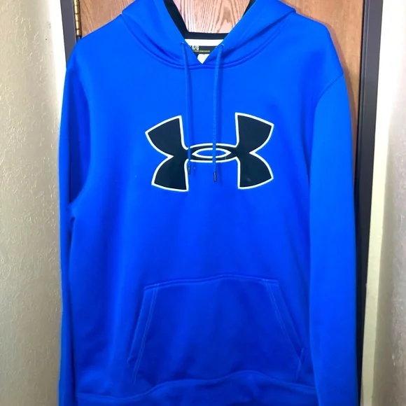 Under armor men’s large hoodie- color royal blue black logo - Picture 1 of 3